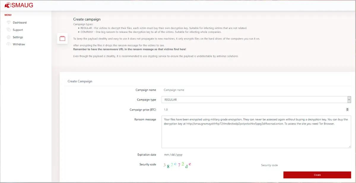 Configuración de campaña en Smaug